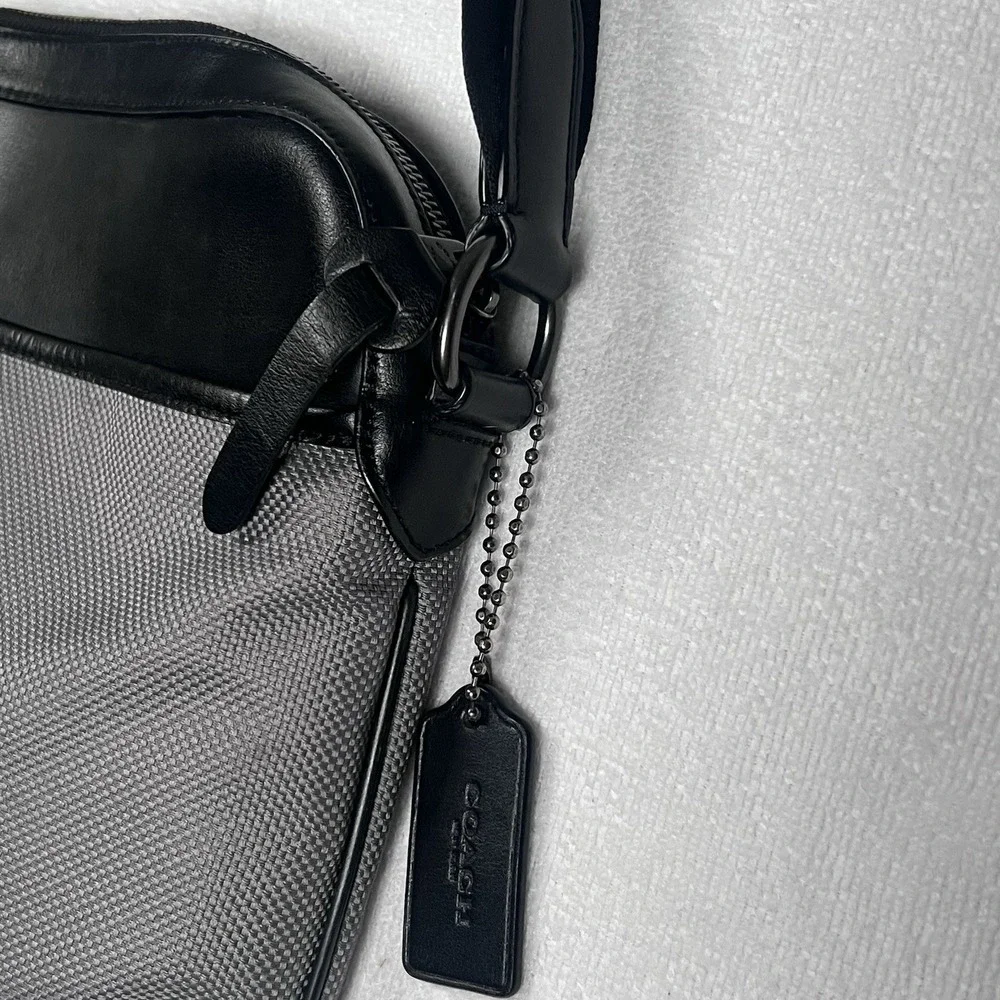 Coach F37609 Crossbody‎ Nylon Black Leather Mens Travel Work Bag